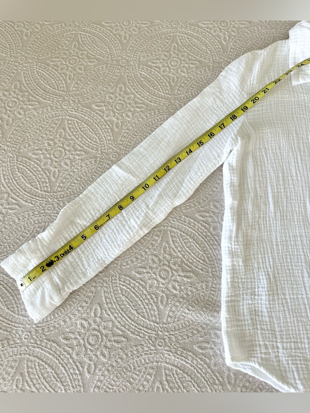 Francesca’s Audrey Parks White Button Down Shirt Beach Wear 100% Cotton - Picture 9 of 10